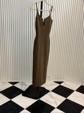 Ramy Brook Olive Green Midi Dress with Front Ring Detail